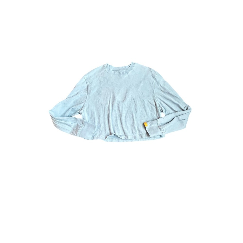 Yellow Label‎ Light Blue Cropped Long Sleeve Sweatshirt Women's Size Medium